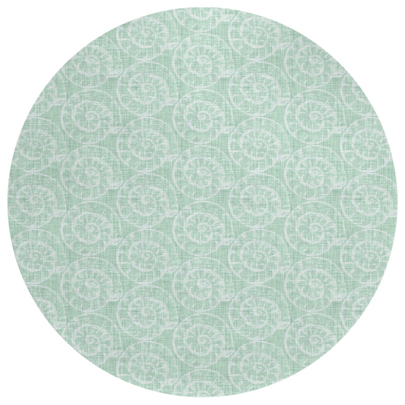 Tapis intérieur / extérieur en polyester tissé à la machine Amberlea, Rond 8 pi