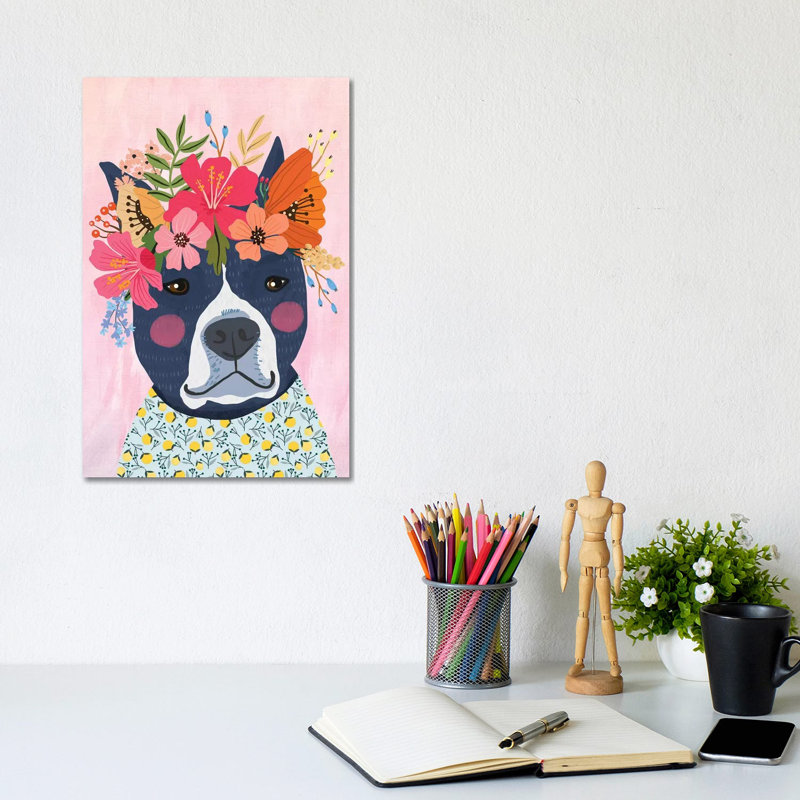 Blue Puppy by Mia Charro - Wrapped Canvas Gallery-Wrapped Canvas Giclée, 20.32 cm H x 30.48 cm W