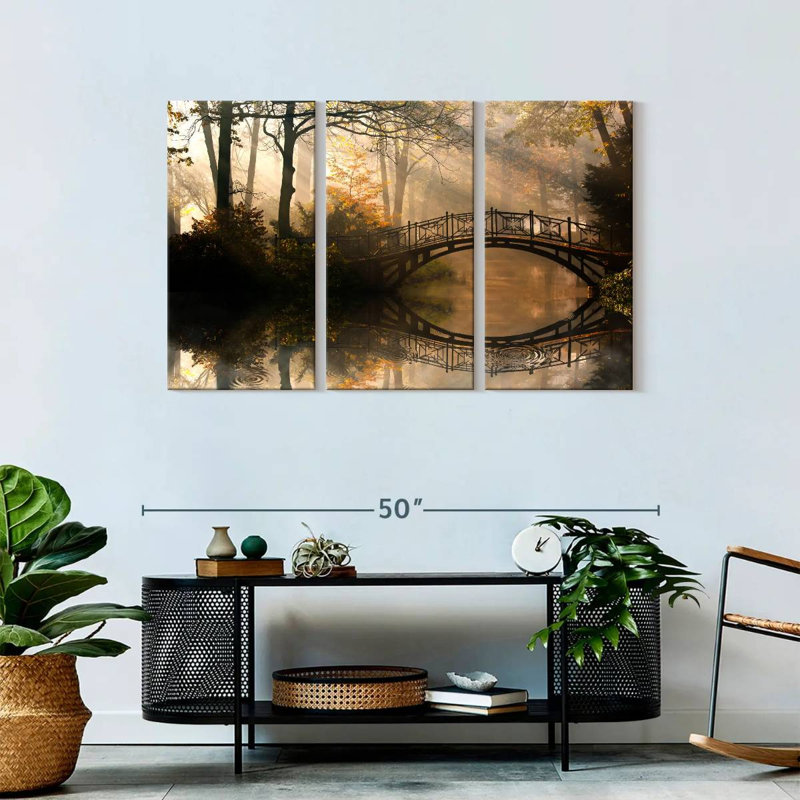 Pont sur toile Misty Park, ensemble de 3 pièces, H 45 po x l 28 po x P 1,25 po