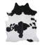 Tapis argenté/noir/blanc à vache doux brillante Decatur