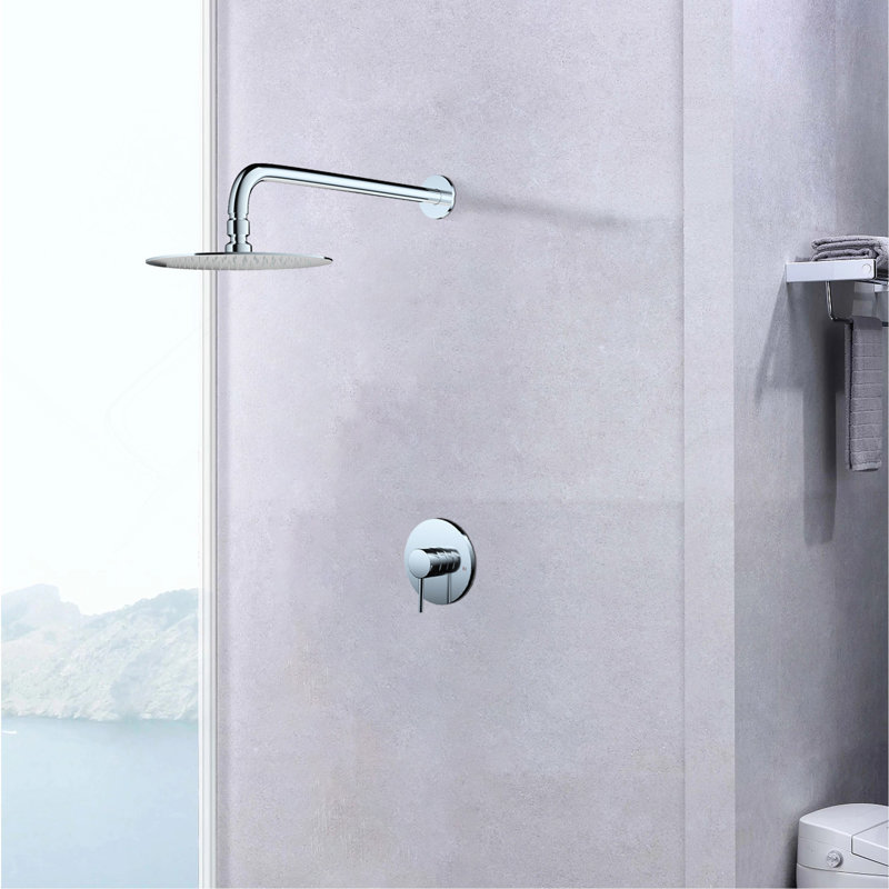Wall Mounted Shower Faucet in Chrome(Valve Included)