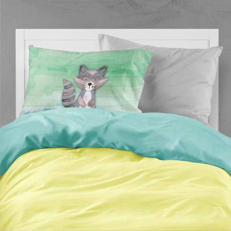 Taie d’oreiller aquarelle raton laveur