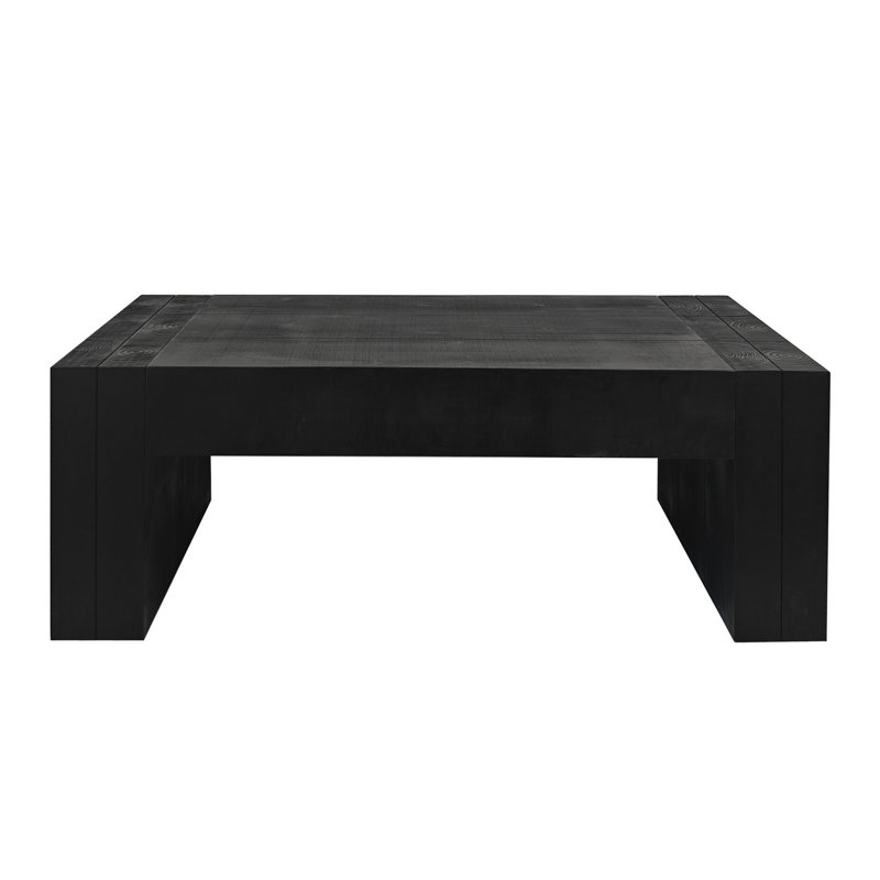 49" Farmhouse Wood Coffee Table, Black