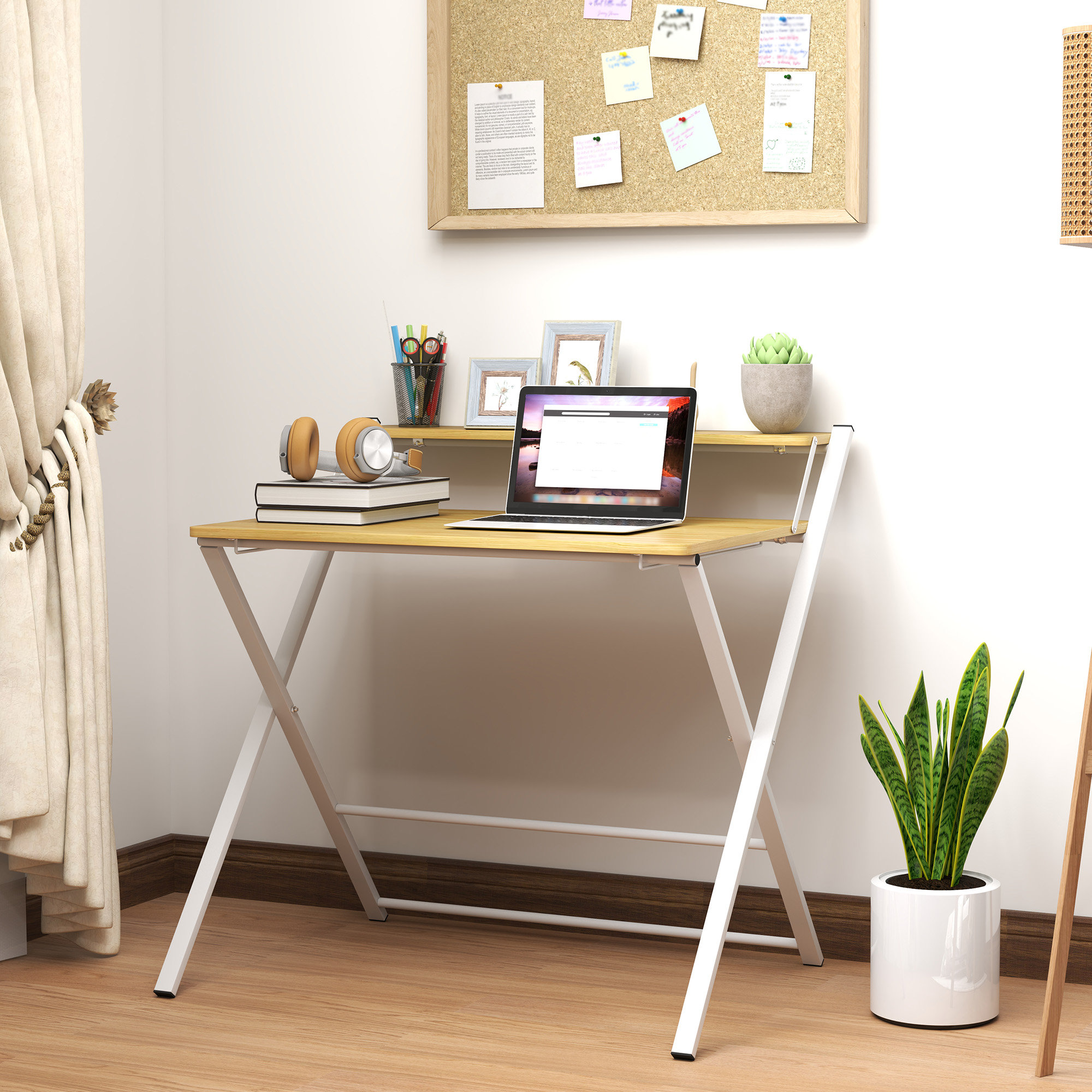 Borough Wharf Annelieke 86Cm W Rectangle Writing Desk with Hutch ...