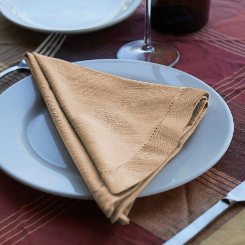 Azelia Cotton Solid Colour Square Napkin, Beige