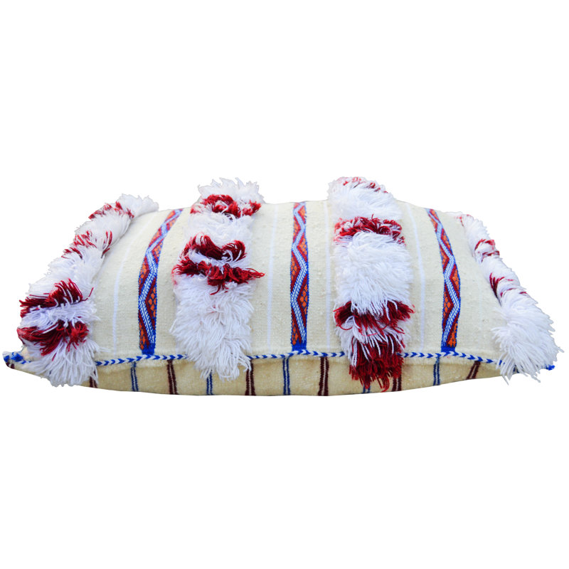 Coussin lombaire en laine rayé, Bas, 15 po x 20 po