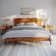 Georgina Solid Wood Platform Bed Frame with Headboard, Mid Century Geometric Pattern