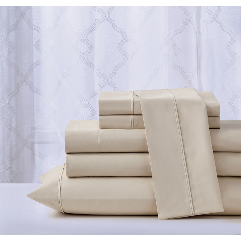 Kathy Ireland 6 Piece Cool Max Soft Sheet Set - 6 Colours, Sand, King Sheet Set + 1 Fitted Sheet + 4 Pillowcases