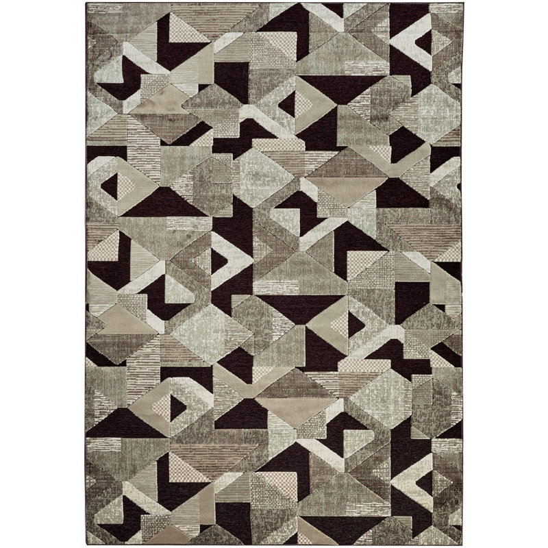 Mekhi Geometric Area Rug, Rectangle 65 x 110cm