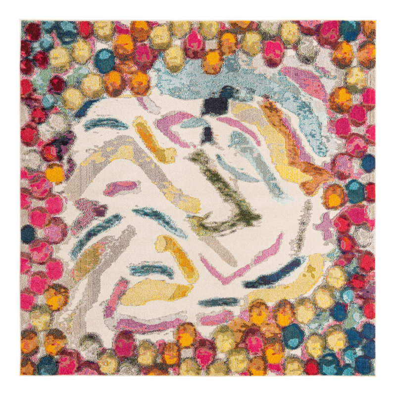 Washable Indoor Rug, Square 7'10"