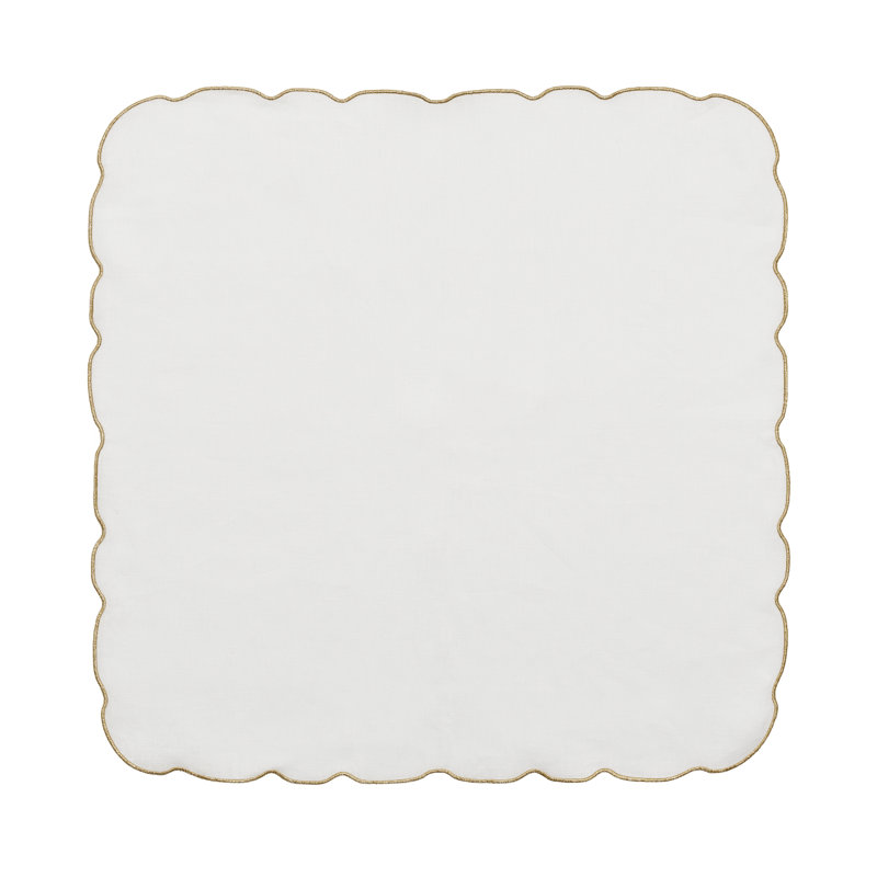 Luminance Napkin, White/Gold