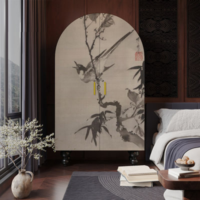 Armoire-penderie moderne à double porte arquée