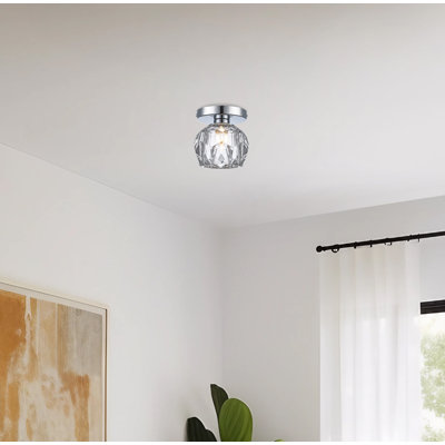Quaseem Glass LED Semi Flush Mount