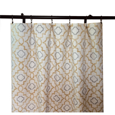 Mustard Yellow And Grey Geometric Curtains