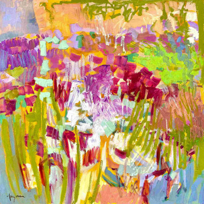 «From My Garden Window III», peinture sur toile tendue