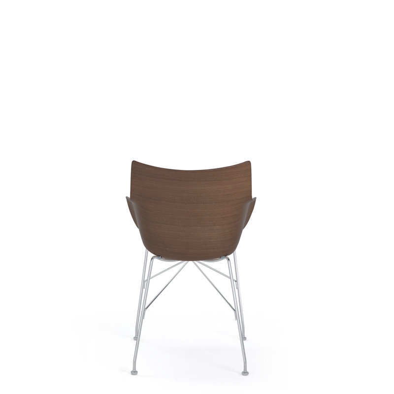 SmartWood Arm Chair, Veneer Light Wood with Chrome