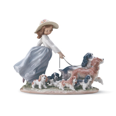 Puppy Parade Girl with Dogs Figurine