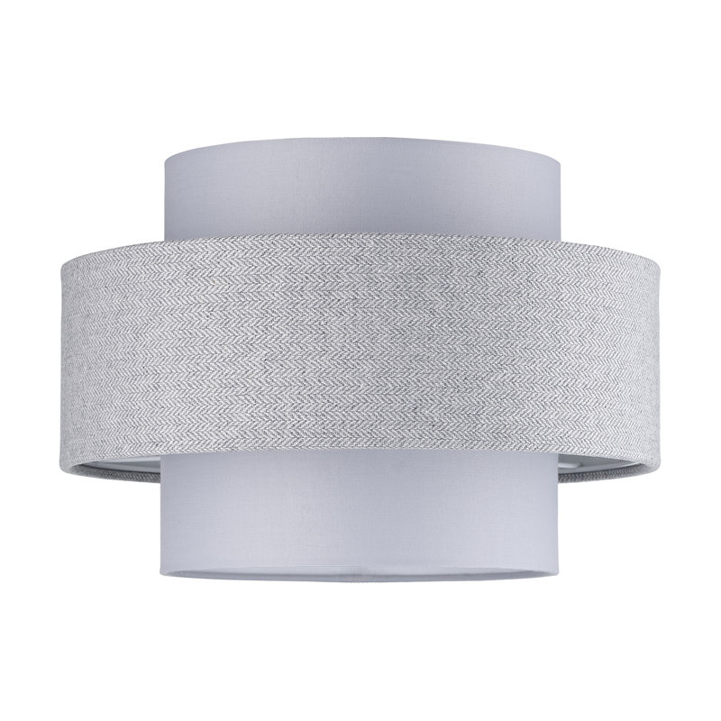 20cm H Linen Drum Pendant Shade ( Screw On ) in Grey
