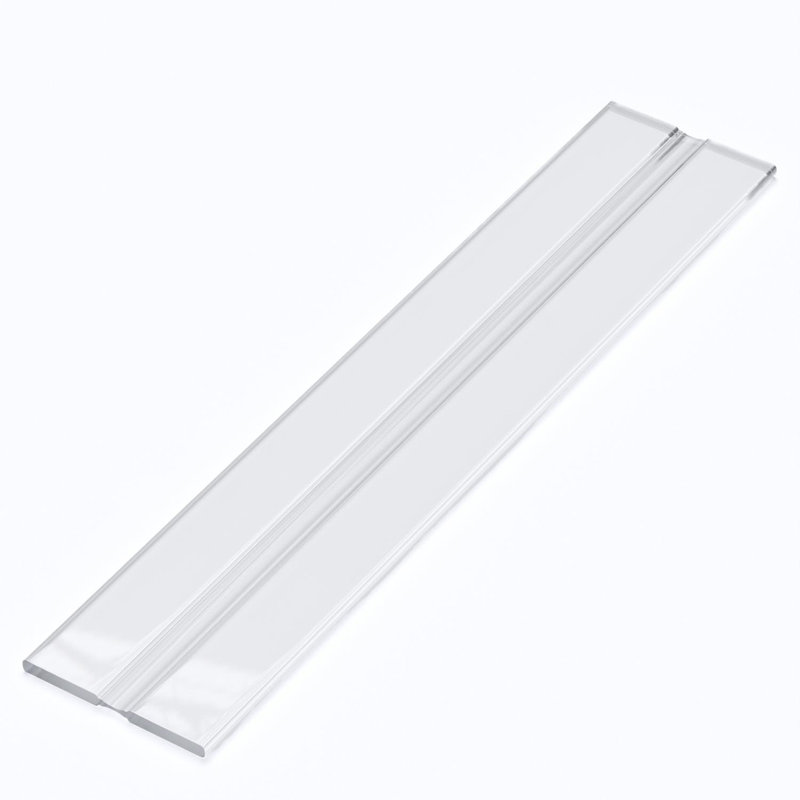 3x Clear 200 mm Acrylic Low Profile Flexible Living Hinges, Continuous