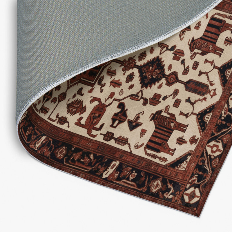 Tapis d'intérieur et d'extérieur brun Persian, Rectangulaire 2 pi x 3 pi