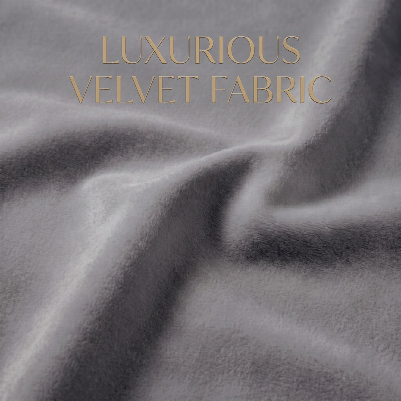 Lit plateforme Art déco en velours festonné avec rangement relevable hydraulique, Queen, gris, Grand, gris
