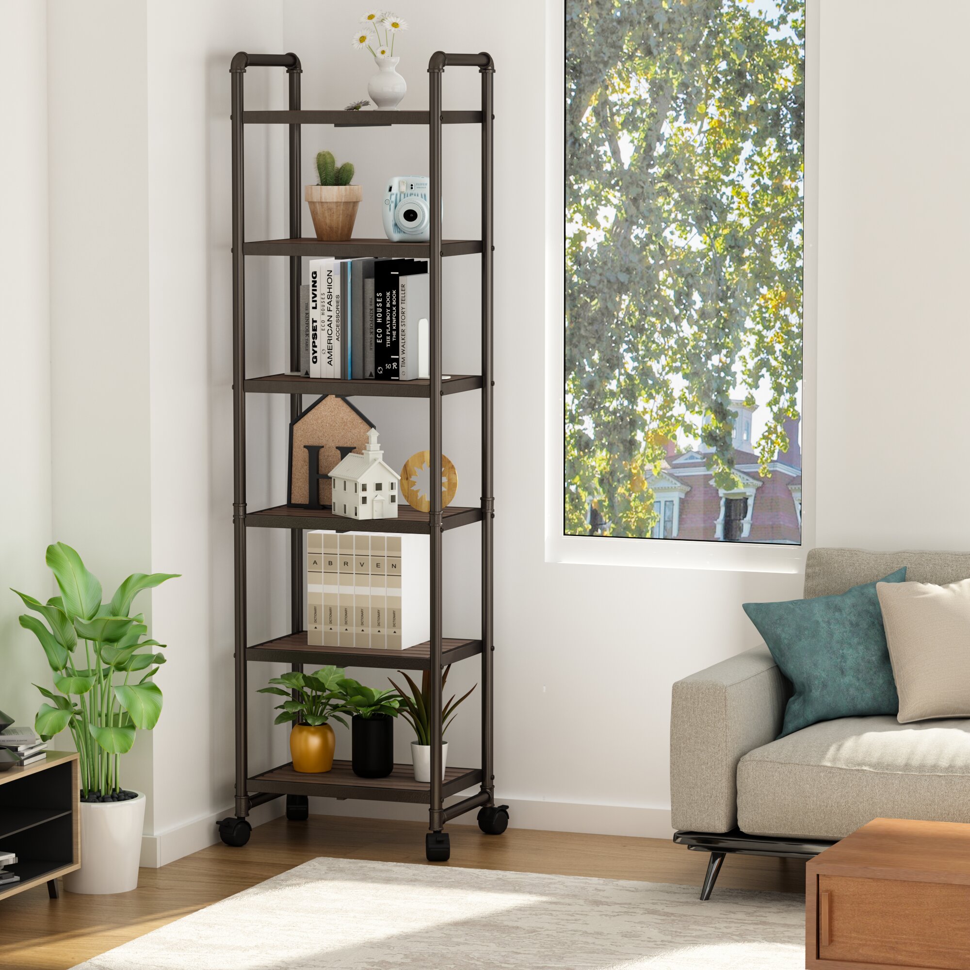 Home Zone Plastic 3-Shelves Adjustable Shelves with Corner Shower