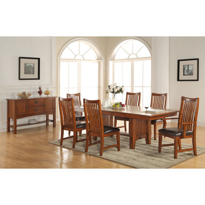 Isadore 6 - Person Extendable Trestle Dining Set