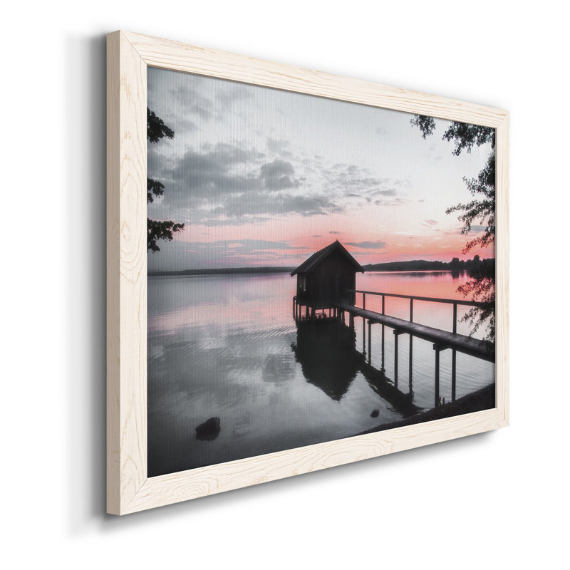 Coucher de soleil sur le mois d'octrier - Photographie de cadre sur toile, Blanc, H 31 po x l 44 po x P 1 po