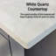 Ensemble de meuble-lavabo double avec comptoir en quartz blanc et robinet