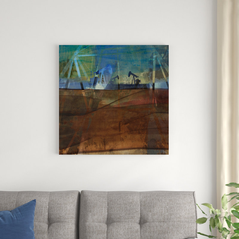 Abstraction de la plate-forme pétrolière II, H 30 po x l 30 po x P 1,25 po
