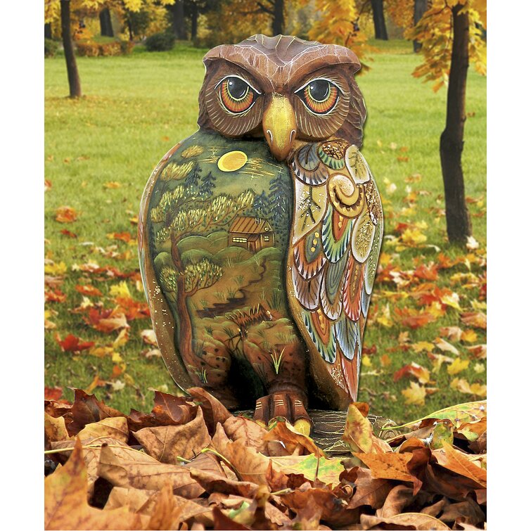 Whimsical Outdoor Metal and Glass Owl Wall Decor | Collections Etc.