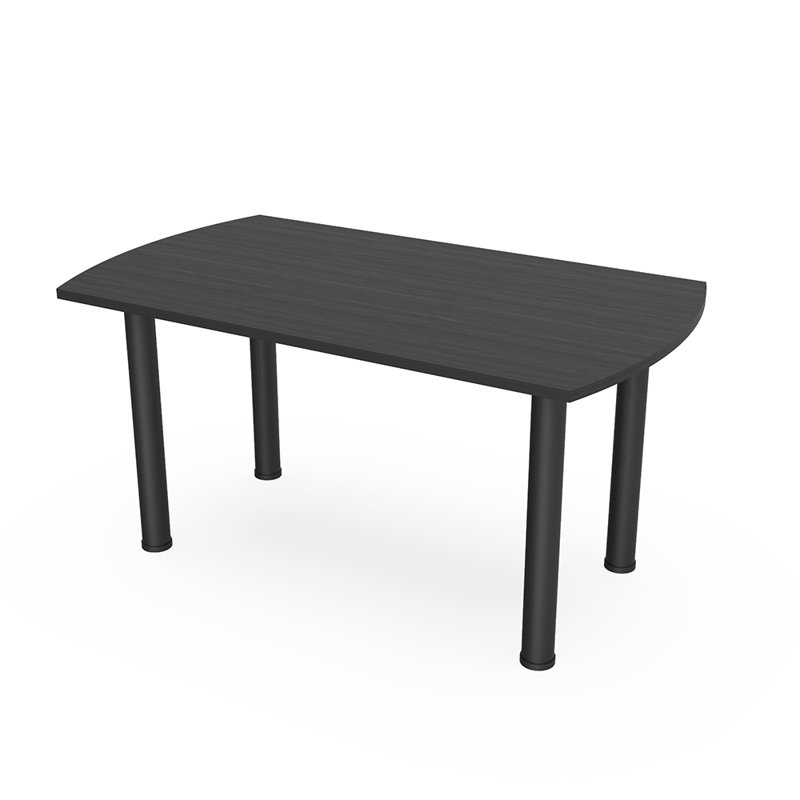 Table de conférence rectangulaire Arc avec pieds, Noir mat, L 60 po x l 36 po, Blanc classique