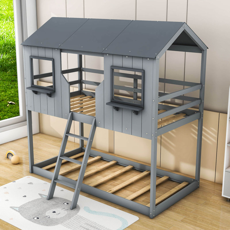 Lit superposé simple Bowning, gris
