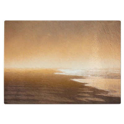 Glass Golden Beach in Iceland Chopping Board