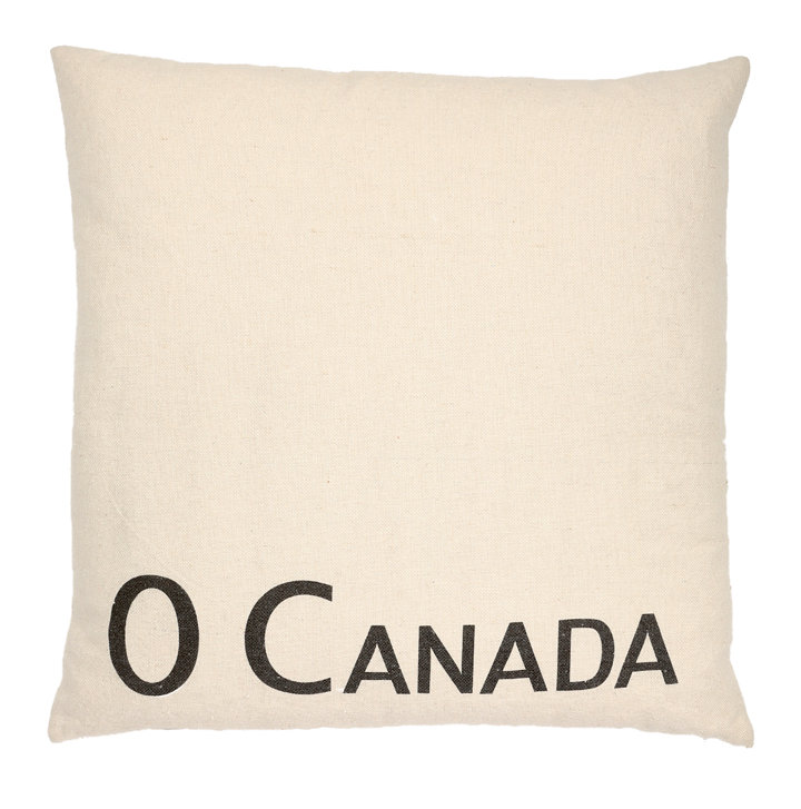 O Canada Lyrics Cotton Blend Throw Pillow