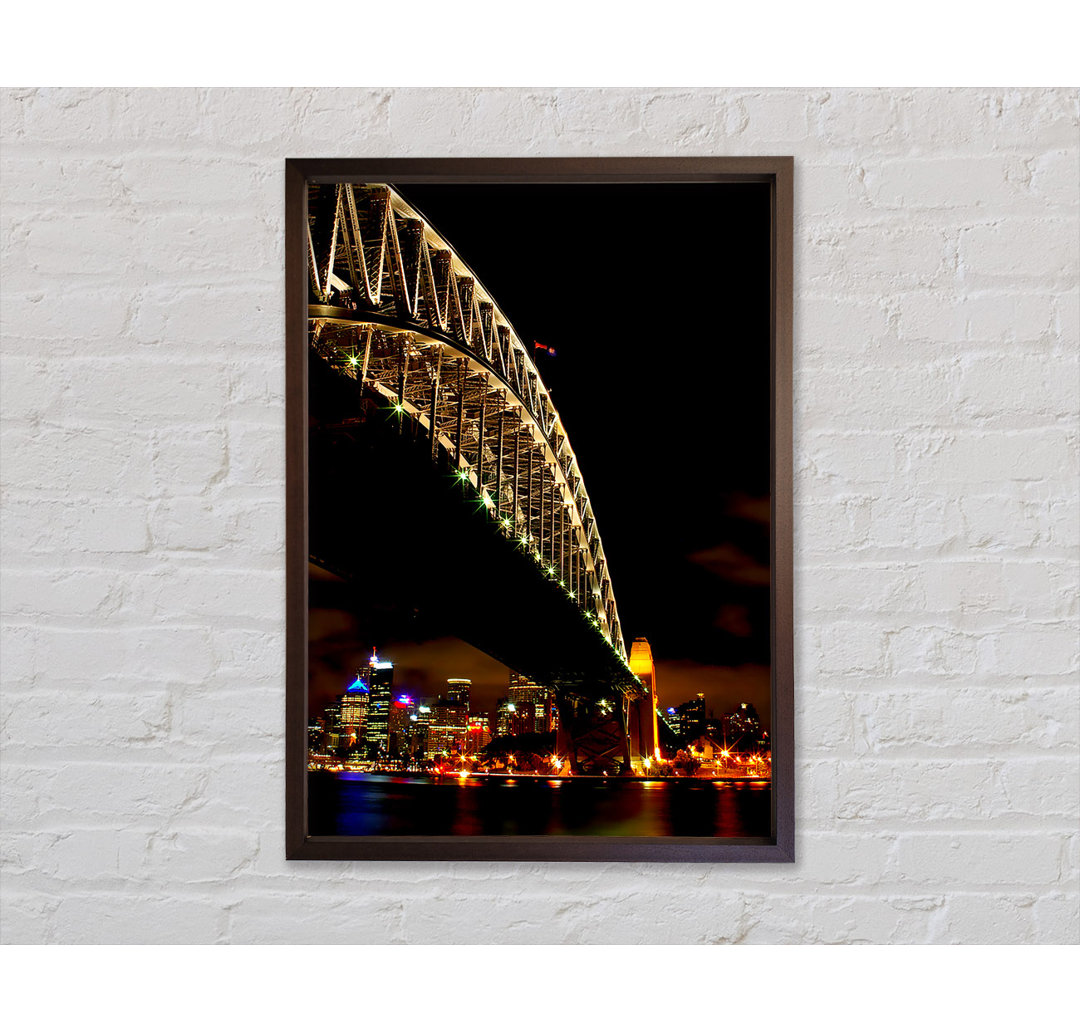 Sydney Harbour Bridge Brown Nights - Einzelner Bilderrahmen Kunstdrucke auf Leinwand