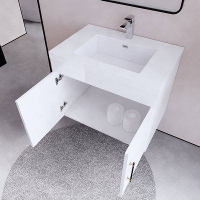 Foushee 29.53'' Single Bathroom Vanity with Acrylic Top