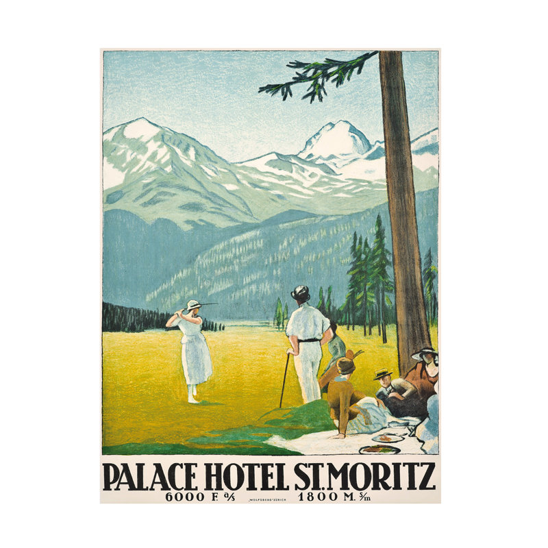 Emil Cardinaux, hôtel du palais à Saint-Moritz, 1921, art sur toile, H 19 po x l 14 po