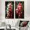 Tranquil rose et blanc I - Orchidées sur toile, ensemble de 2 reproductions d'art sur toile