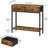 29.5" Narrow Console Table With 2 Fabric Drawers Small Entryway Table With 2-Tier Storage Shelves Thin Sofa Table Side Table Rustic Brown And Black