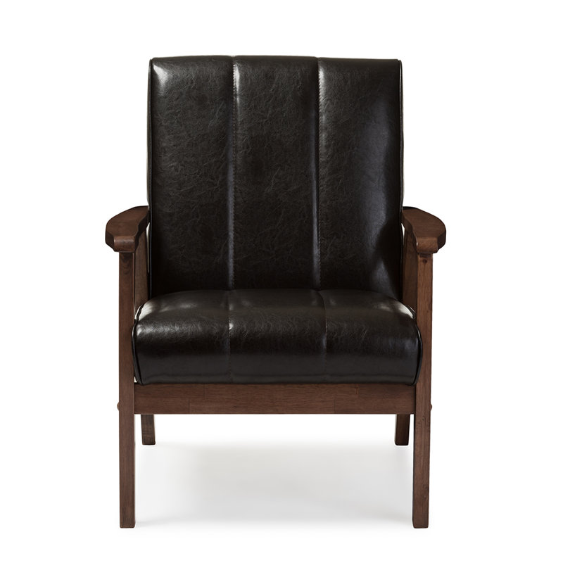 Charda Faux Leather Armchair, Brown