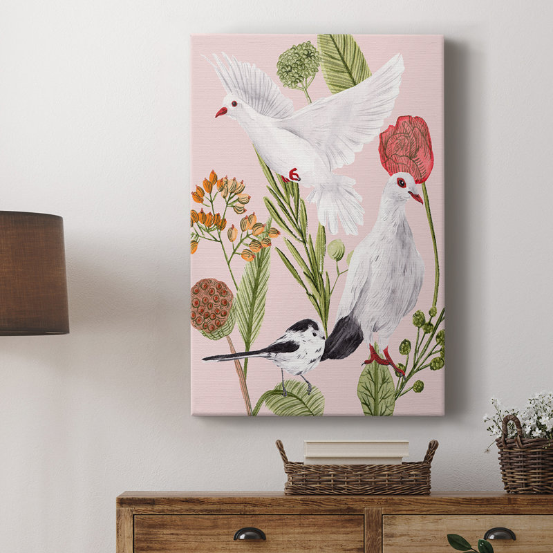 Birds in Motion I -Custom Wrapped Gallery Cavas, 18" H x 12" W