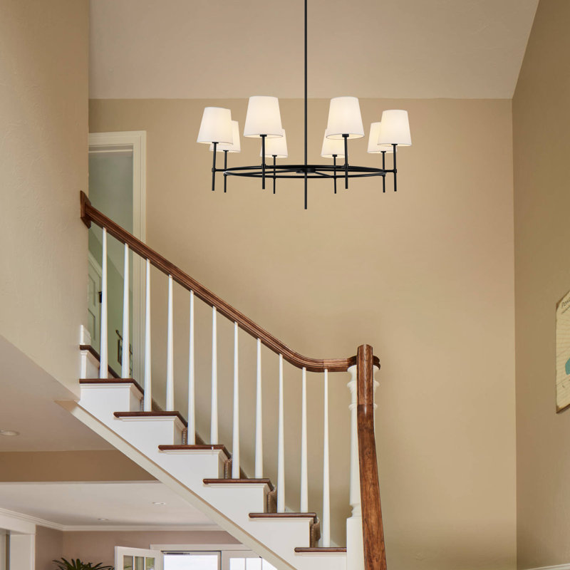 8-light Dimmable White Classic / Traditional Chandelier Farmhouse Chandelier Transitional Chandelier For Living Room