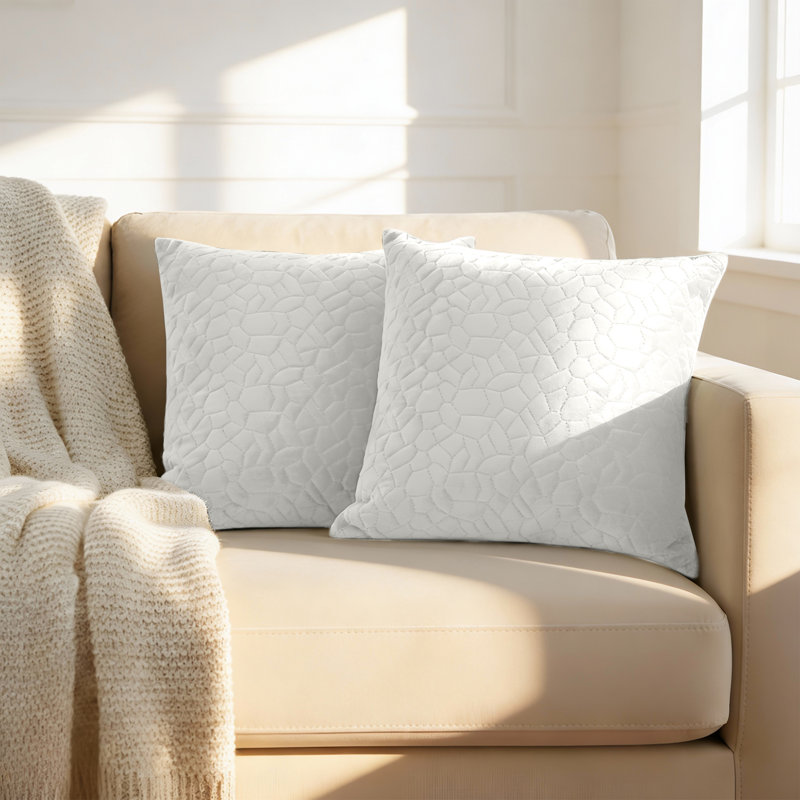 Luxury Pebble Cushion Cover- (Pack of 2), White