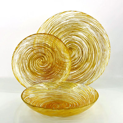 Popel Gilded Glass Dinnerware Set of 18