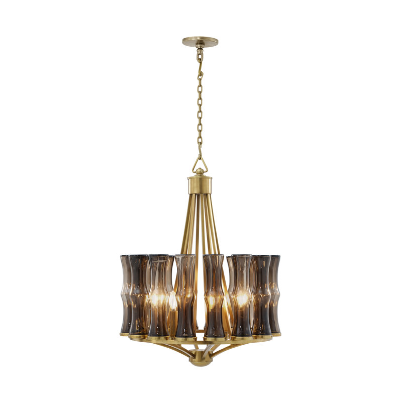 Lustre fantaisie en acier inoxydable TA Illuminations, H 20,75 po x l 26,5 po x P 26,5 po, 8 Lights