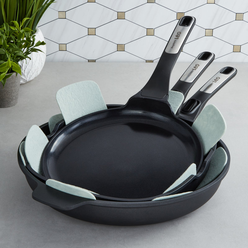BergHOFF Leo Phantom 3pc Nonstick Ceramic Cookware Set, Recycled