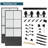 3/4 Lite Metal and Glass Double Barn Door with Installation Hardware Kit and Soft-close-100477378-98417945