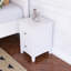 Table de bout de table de chevet en bois massif blanc avec 2 tiroirs
