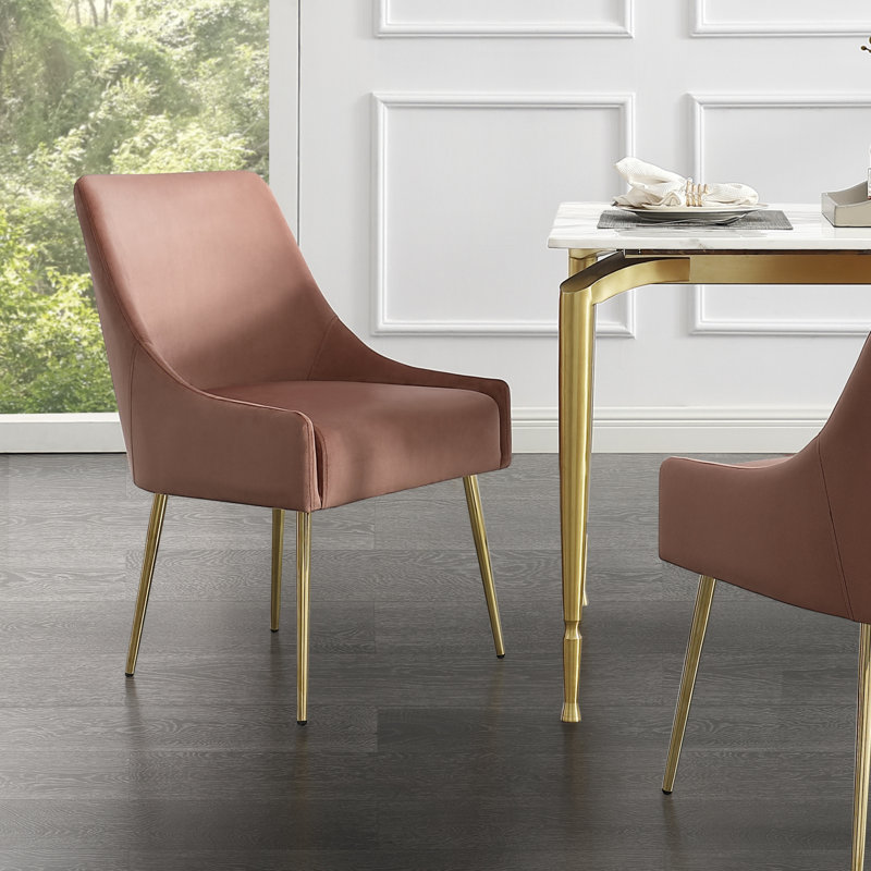 Chaise rembourrée Venema, Or, Rosé
